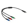 Delock 3 in 1 - Kabel pouze pro nabíjení - 24 pin USB-C s piny (male) do Micro USB typ B, Lightning, 24 pin USB-C s piny… 86820