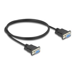 Delock - Sériový kabel RS-232 - DB-9 (F) šroubovací do DB-9 (F) šroubovací - 1 m - 5 mm - cerná