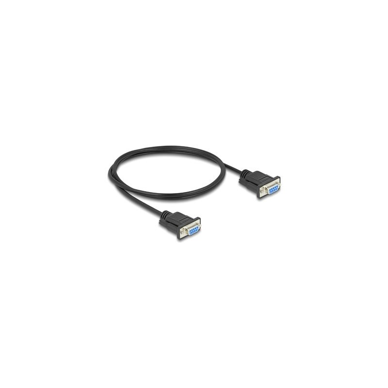 Delock - Sériový kabel RS-232 - DB-9 (F) šroubovací do DB-9 (F) šroubovací - 1 m - 5 mm - cerná