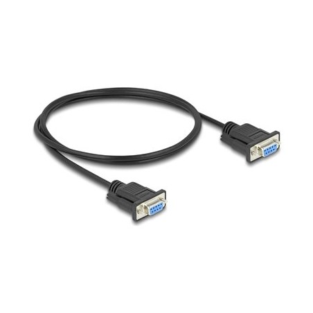 Delock - Sériový kabel RS-232 - DB-9 (F) šroubovací do DB-9 (F) šroubovací - 1 m - 5 mm - cerná