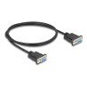Delock - Sériový kabel RS-232 - DB-9 (F) šroubovací do DB-9 (F) šroubovací - 1 m - 5 mm - cerná