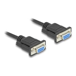 Delock - Sériový kabel RS-232 - DB-9 (F) šroubovací do DB-9 (F) šroubovací - 3 m - 5 mm - cerná