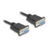 Delock - Sériový kabel RS-232 - DB-9 (F) šroubovací do DB-9 (F) šroubovací - 3 m - 5 mm - cerná