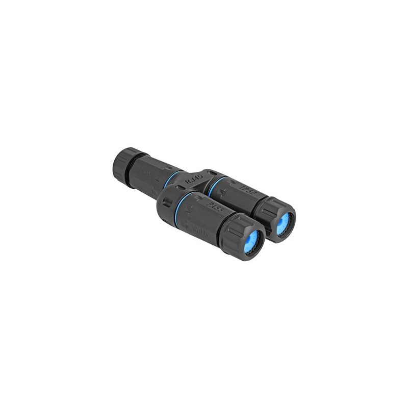 Delock - Sítový propojovací kabel - RJ-45 (F) do RJ-45 (F) - STP - CAT 6a - venkovní - cerná