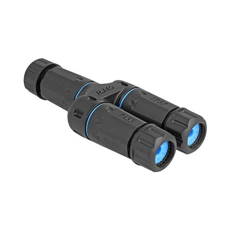 Delock - Sítový propojovací kabel - RJ-45 (F) do RJ-45 (F) - STP - CAT 6a - venkovní - cerná