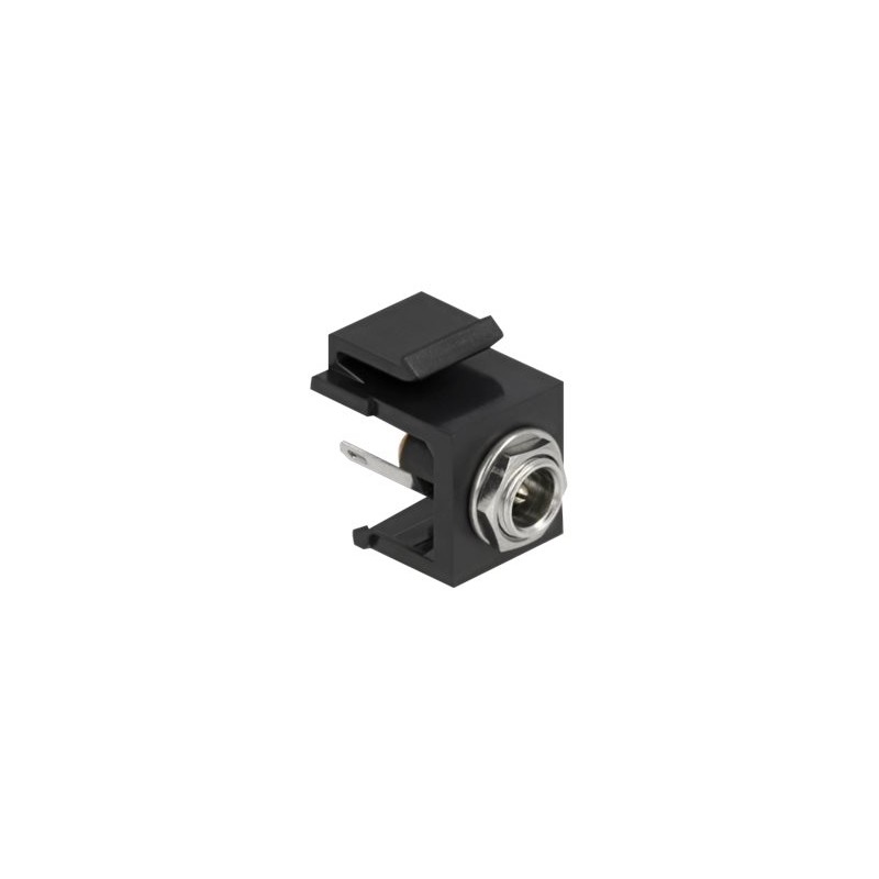 Delock Keystone module - Modul - napájecí DC jack 5,5 mm (ID: 2,1 mm) - černá