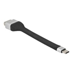 Delock - Adaptér USB/VGA - 24 pin USB-C (M) do HD-15 (VGA) (F) - Displayport 1.2/Thunderbolt 3 - 13 cm - plochý - černá