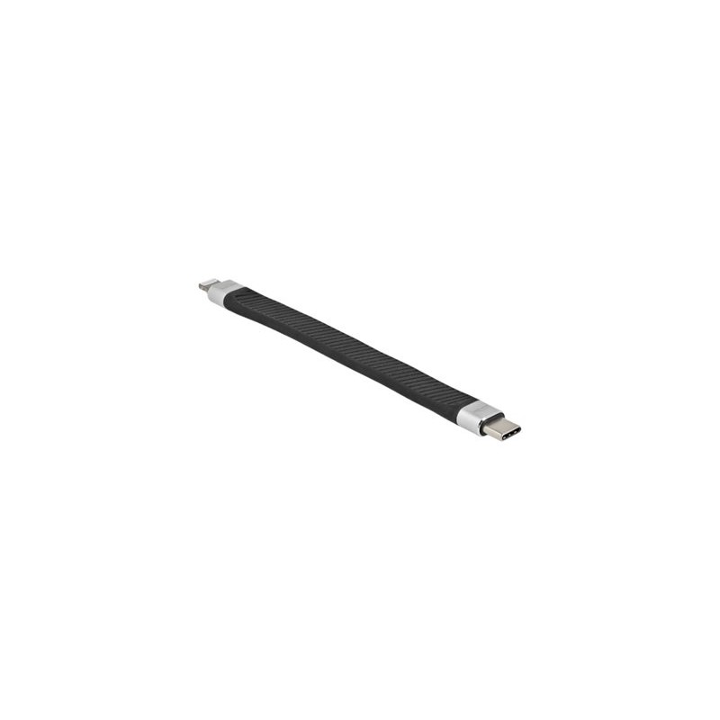 Delock - Kabel Lightning - 24 pin USB-C s piny (male) do Lightning s piny (male) - 13 cm - cerná - plochý