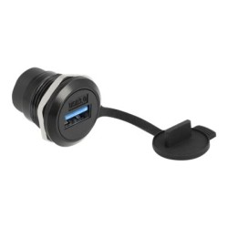 Delock - Zacvakávací modul - USB 3.2 Gen 1 s protiprachovou krytkou - USB - 1 zásuvka USB - 1 modul - černá