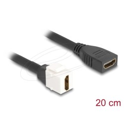 Delock - HDMI kabel - HDMI se zdírkami (female) do HDMI se zdírkami (female) keystone - 20 cm - cerná / bílá - podpora 8K60Hz