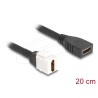 Delock - HDMI kabel - HDMI se zdírkami (female) do HDMI se zdírkami (female) keystone - 20 cm - cerná / bílá - podpora 8K60Hz