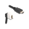 Delock - HDMI kabel - HDMI s piny (male) do HDMI se zdírkami (female) úhlový, klícový kámen - 20 cm - cerná / bílá - podpora