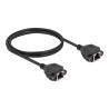 Delock - Síťový prodlužovací kabel - RJ-45 (F) do RJ-45 (F) - 1 m - S/FTP - CAT 6a - neobsahuje halogen - černá