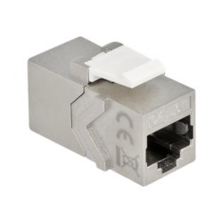 Delock - Modulární vložka (spojka) - CAT 6a - STP - RJ-45 - bílá, stříbrná
