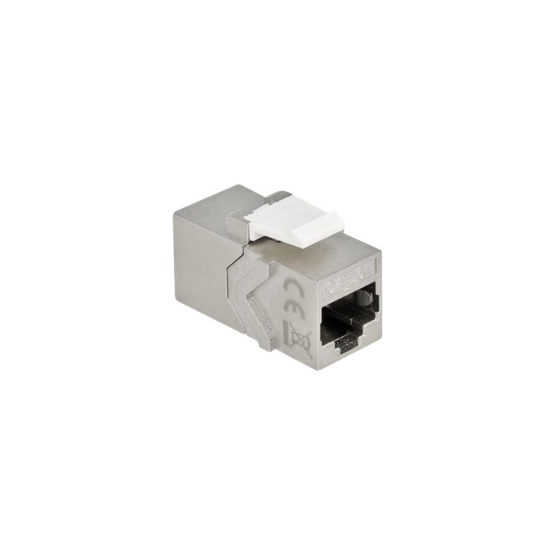 Delock - Modulární vložka (spojka) - CAT 6a - STP - RJ-45 - bílá, stříbrná