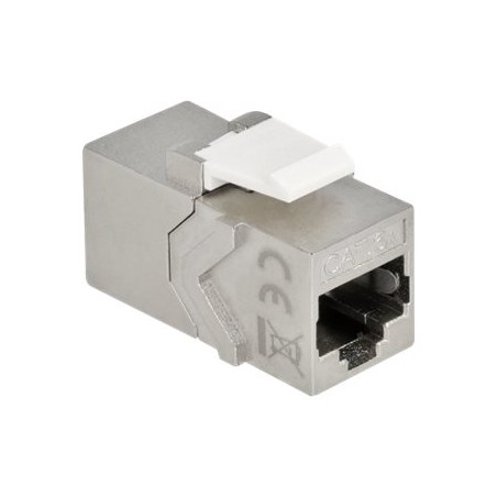 Delock - Modulární vložka (spojka) - CAT 6a - STP - RJ-45 - bílá, stříbrná