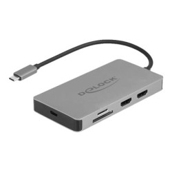 Delock - Dokovací stanice - USB-C - 2 x HDMI - 1GbE