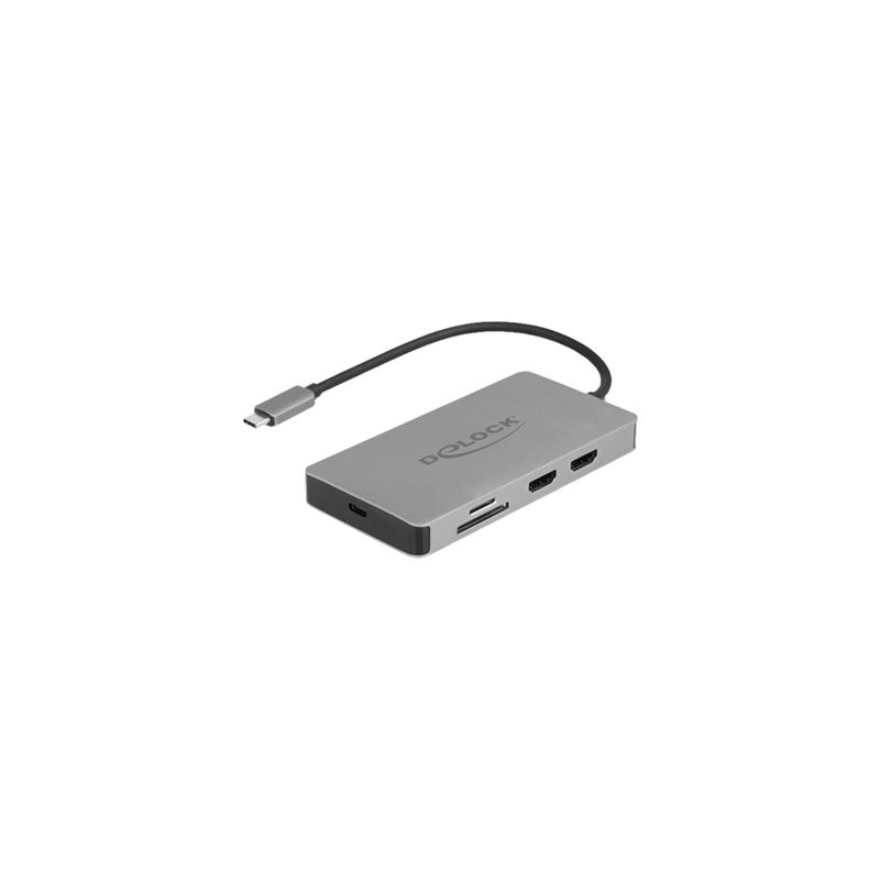 Delock - Dokovací stanice - USB-C - 2 x HDMI - 1GbE