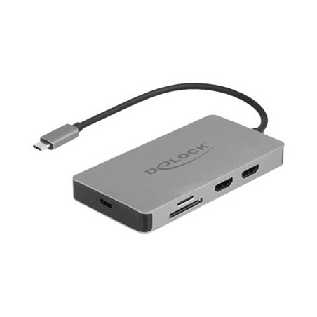 Delock - Dokovací stanice - USB-C - 2 x HDMI - 1GbE
