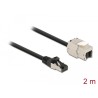 Delock - Síťový prodlužovací kabel - RJ-45 (M) do RJ-45 (F) keystone - 2 m - S/FTP - CAT 6a - černá
