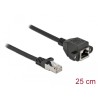Delock - Síťový prodlužovací kabel - RJ-45 (M) do RJ-45 (F) šroubovací - 25 cm - S/FTP - CAT 6a - bootovaný, neobsahuje