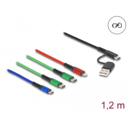 Delock - Kabel pouze pro nabíjení - USB, 24 pin USB-C s piny (male) do Micro USB typ B, Lightning, 24 pin USB-C s piny (male)