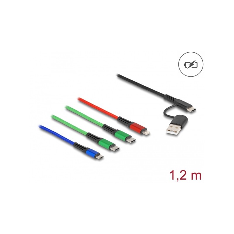 Delock - Kabel pouze pro nabíjení - USB, 24 pin USB-C s piny (male) do Micro USB typ B, Lightning, 24 pin USB-C s piny (male)