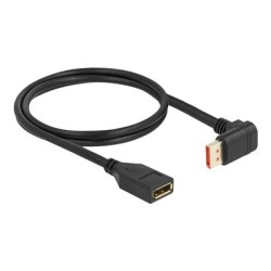 Delock - Prodlužovací kabel DisplayPort - DisplayPort (M) dolu zahnutý do DisplayPort (F) - DisplayPort 1.4 - 1 m - podpora