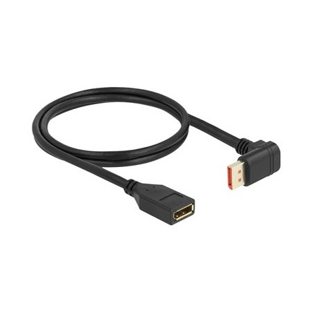Delock - Prodlužovací kabel DisplayPort - DisplayPort (M) dolu zahnutý do DisplayPort (F) - DisplayPort 1.4 - 1 m - podpora