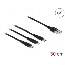 Delock - Kabel Lightning pouze pro napájení - USB s piny (male) do Micro USB typ B, Lightning, 24 pin USB-C s piny (male)… 87152