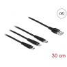 Delock - Kabel Lightning pouze pro napájení - USB s piny (male) do Micro USB typ B, Lightning, 24 pin USB-C s piny (male)… 87152