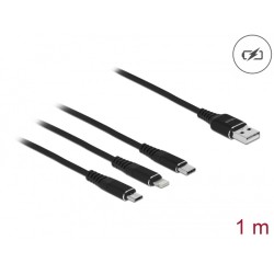 Delock - Kabel Lightning pouze pro napájení - USB s piny (male) do Micro USB typ B, Lightning, 24 pin USB-C s piny (male)… 87155