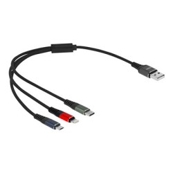 Delock - Kabel Lightning pouze pro napájení - USB s piny (male) do Micro USB typ B, Lightning, 24 pin USB-C s piny (male)… 87236