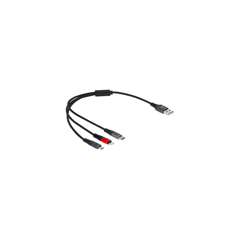 Delock - Kabel Lightning pouze pro napájení - USB s piny (male) do Micro USB typ B, Lightning, 24 pin USB-C s piny (male)… 87236