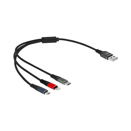 Delock - Kabel Lightning pouze pro napájení - USB s piny (male) do Micro USB typ B, Lightning, 24 pin USB-C s piny (male)… 87236