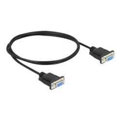 Delock - Null modem kabel - DB-9 (F) do DB-9 (F) - 1 m - krídlové šrouby - cerná