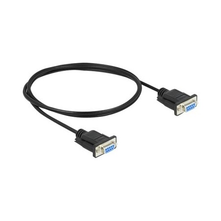 Delock - Null modem kabel - DB-9 (F) do DB-9 (F) - 1 m - krídlové šrouby - cerná