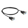 Delock - Null modem kabel - DB-9 (F) do DB-9 (F) - 1 m - krídlové šrouby - cerná