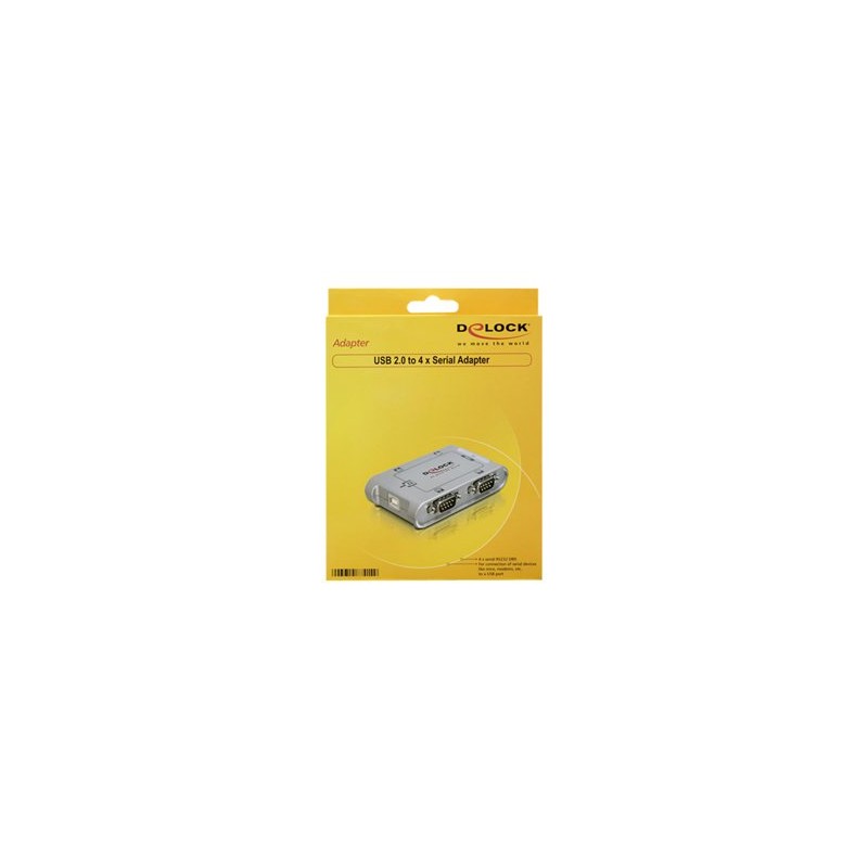 Delock USB 2.0 to 4 port serial HUB - Sériový adaptér - USB 2.0 - RS-232 x 4