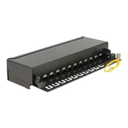Delock - Propojovací panel - CAT 6 - RJ-45 X 12 - hluboce černá, RAL 9005