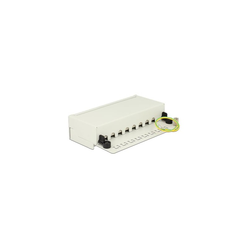 Delock - Propojovací panel - montáž na stěnu - CAT 6a - RJ-45 X 8 - světle šedá, RAL 7035