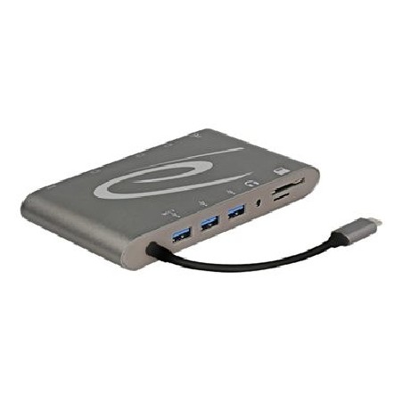 Delock USB Type-C 3.1 Docking Station 4K - Dokovací stanice - USB-C 3.1 / Thunderbolt 3 - VGA, HDMI, Mini DP - 1GbE