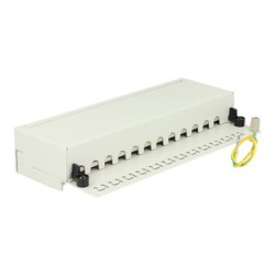 Delock - Propojovací panel - CAT 6 - RJ-45 X 12 - světle šedá, RAL 7035