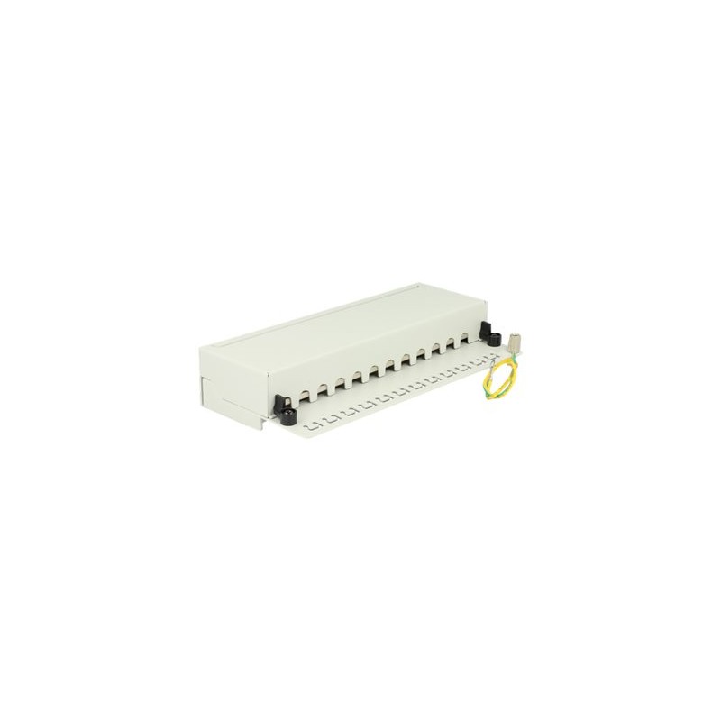 Delock - Propojovací panel - CAT 6 - RJ-45 X 12 - světle šedá, RAL 7035