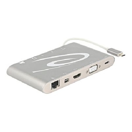 Delock USB Type-C 3.1 Docking Station 4K - Dokovací stanice - USB-C - VGA, HDMI, Mini DP - 1GbE