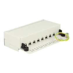 Delock - Propojovací panel - CAT 6 - RJ-45 X 8 - světle šedá, RAL 7035