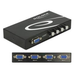 Delock Switch VGA 4 port manual bidirectional - Spínač monitoru - 4 x VGA - desktop