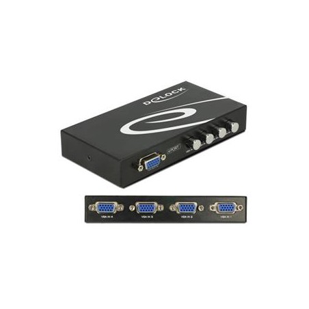 Delock Switch VGA 4 port manual bidirectional - Spínač monitoru - 4 x VGA - desktop