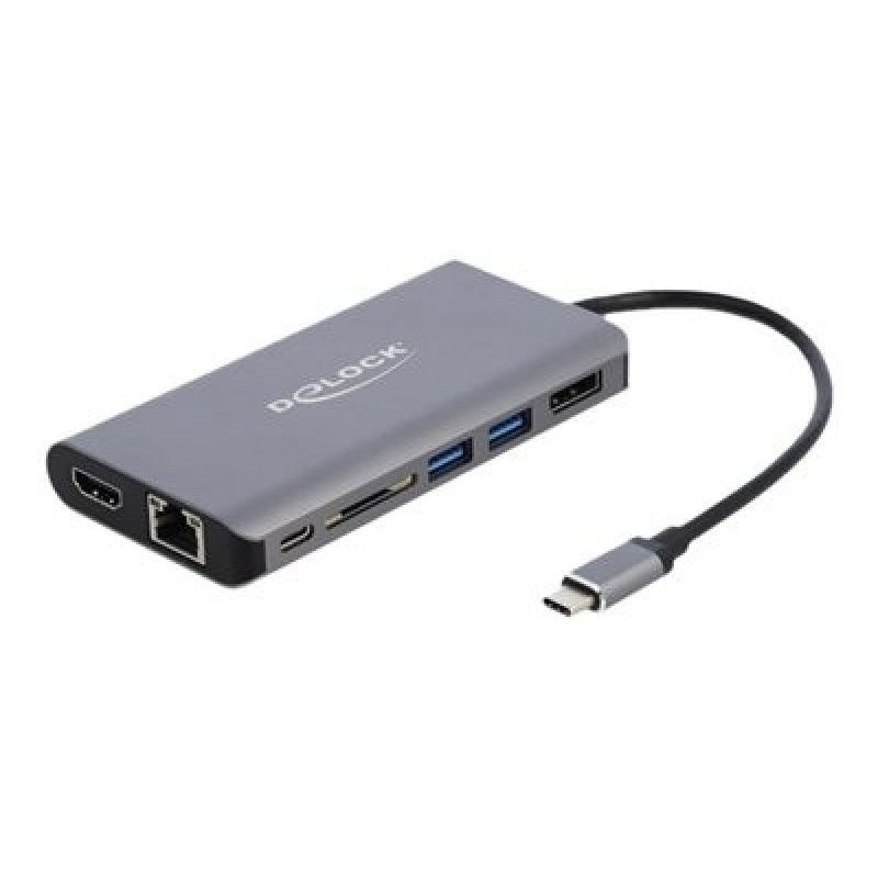 Delock - Externí video adaptér - USB-C 3.1 Gen 1 - HDMI, DisplayPort, RJ-45, USB 3.0 - šedá - maloobchod