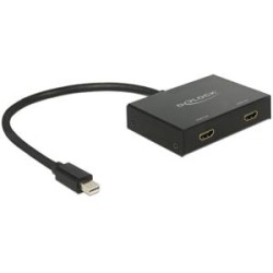 Delock Displayport 1.2 Splitter 1 x mini Displayport in 2 x HDMI out 4K - Rozdělovač video / audio - 2 x HDMI - desktop